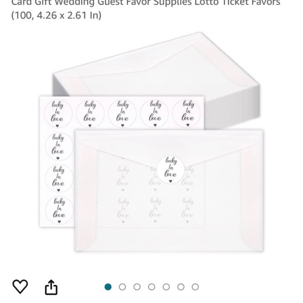 White Wedding Favor Envelopes